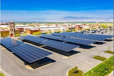 Горещо поцинкован навес за кола със слънчева енергия