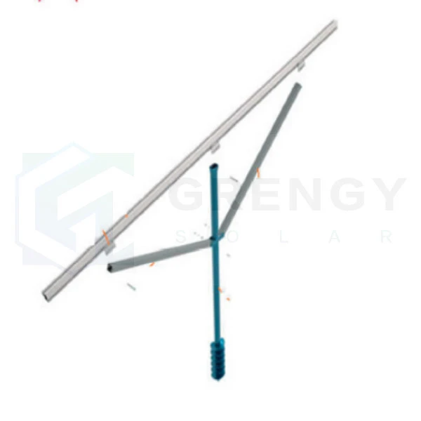 pre-assembled ground screw bracket with single pole