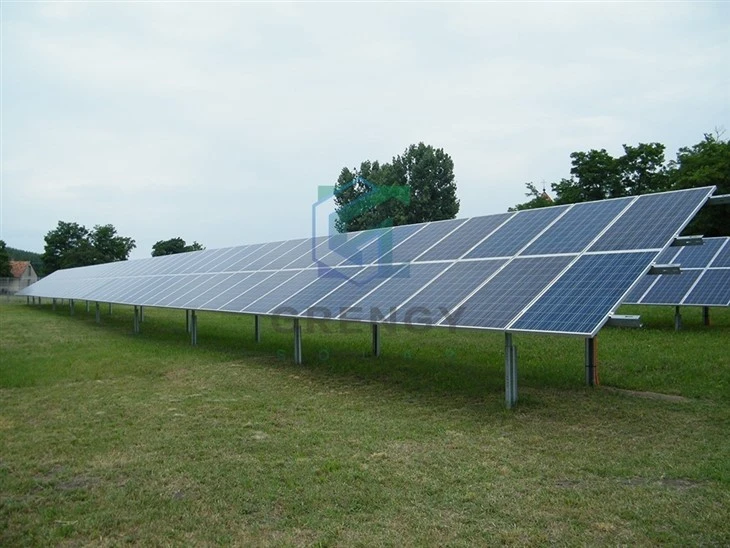 Double Post Ramming Pile Ground Mount Solar Mounting System