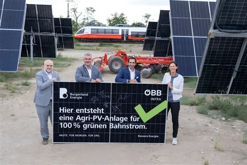 Agrivoltaic Facility доставя тягова енергия директно към австрийската железоп...
