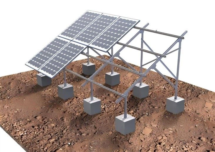 Solar Ground Mounting Systems With Concrete Foundation factory