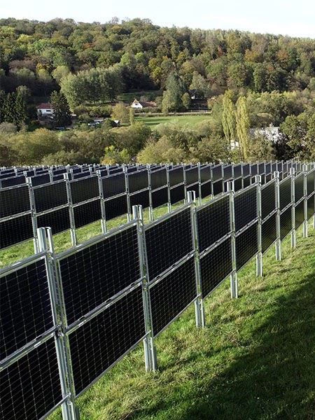 Vertical Bifacial Solar Panels Mounting